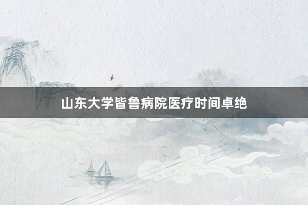 山东大学皆鲁病院医疗时间卓绝